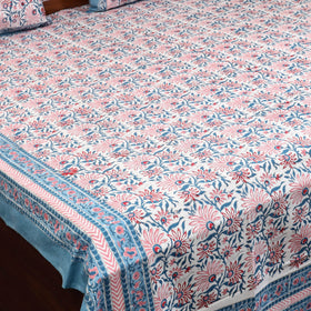 Cotton double sanganeri bed sheet set (108 x 90 in) 17