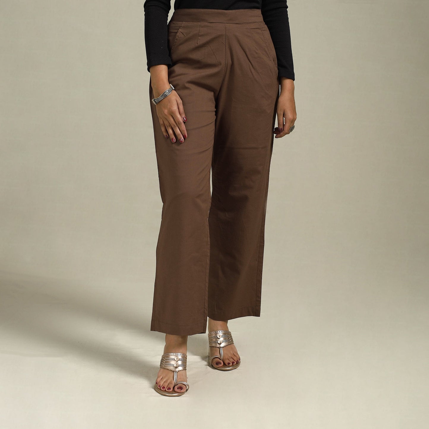 Cotton elasticated plain palazzo 12 - s - handcrafted
