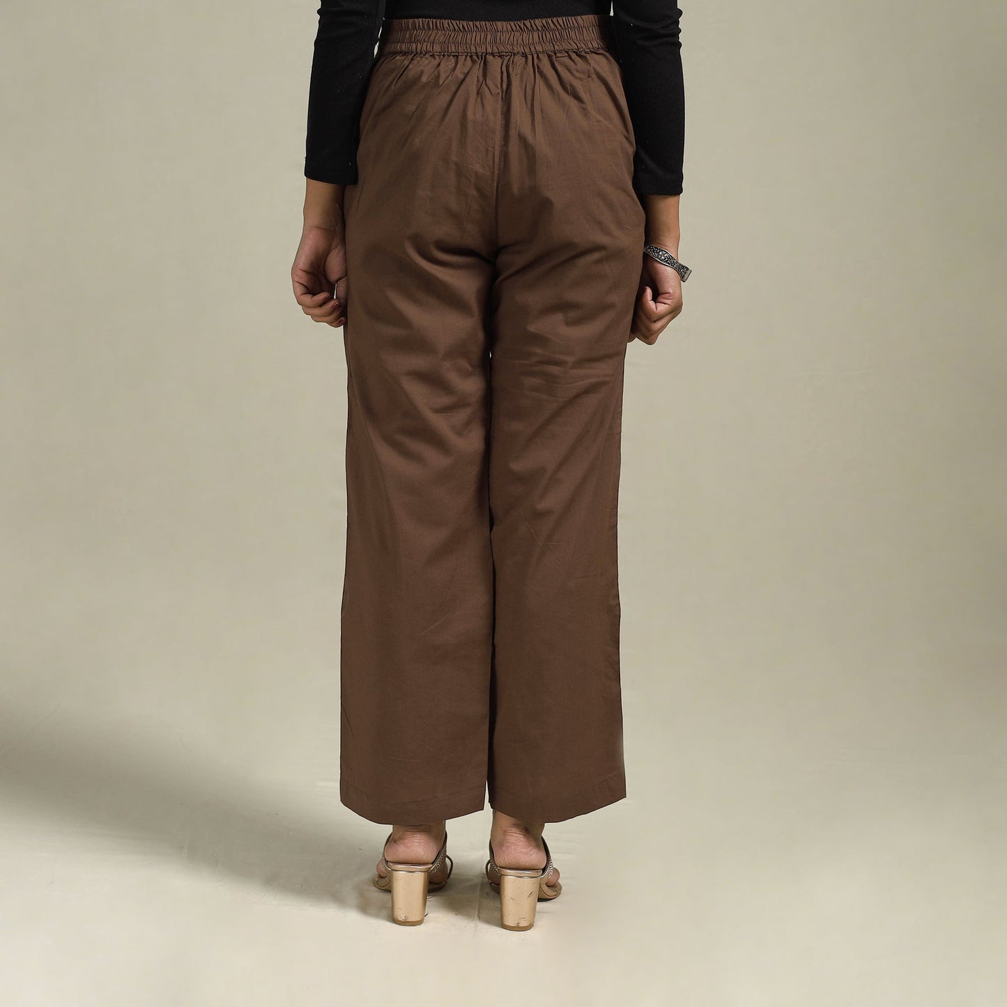 Cotton elasticated plain palazzo 12 - s - handcrafted