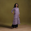 Cotton hand batik a-line kurta for women 12 - handcrafted
