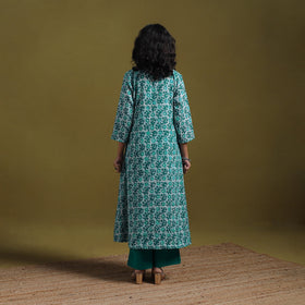 Cotton hand batik a-line kurta for women 14 - handcrafted