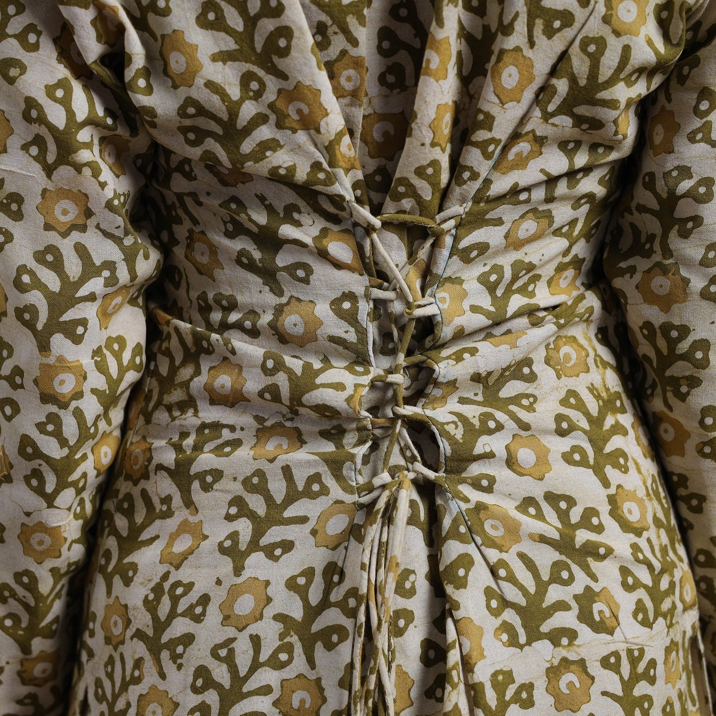 Cotton hand batik short kurta for women 01 - handcrafted