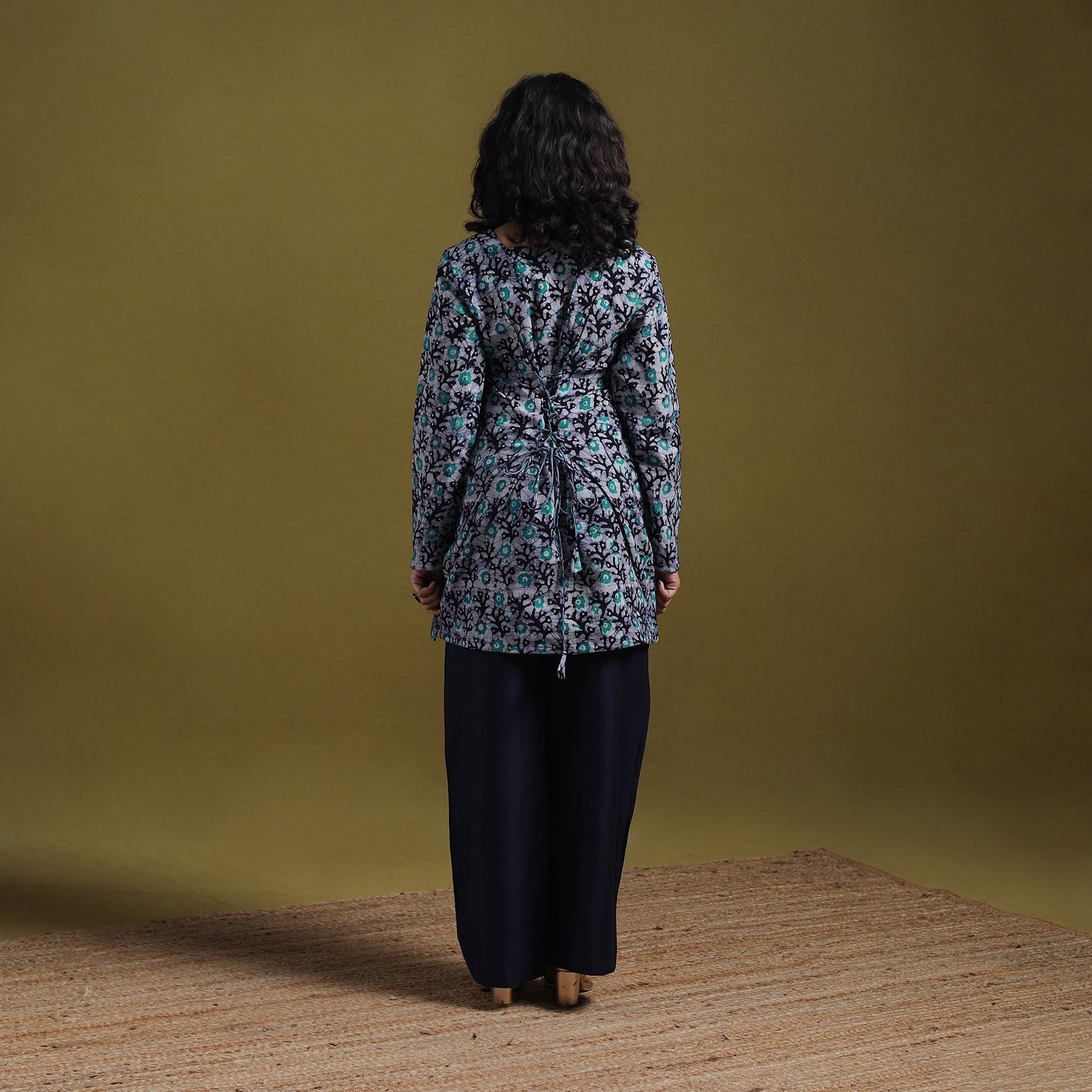 Cotton hand batik short kurta for women 05 - handcrafted