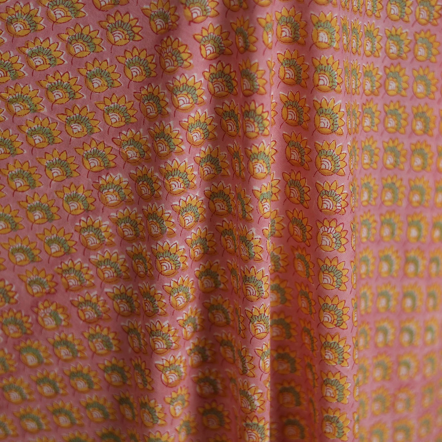 Cotton hand block sanganeri print fabric 01 - handcrafted