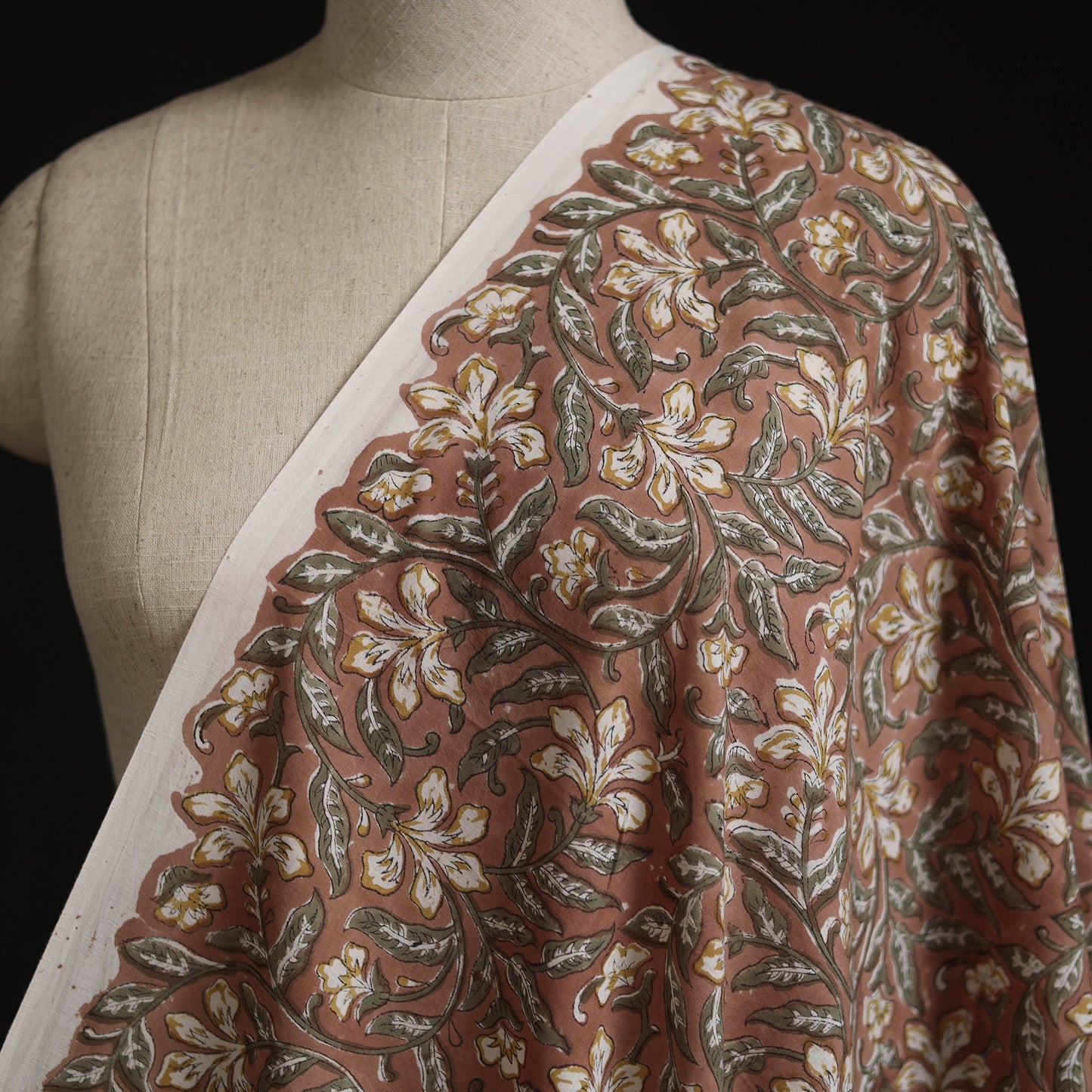Cotton hand block sanganeri print fabric 02 - handcrafted