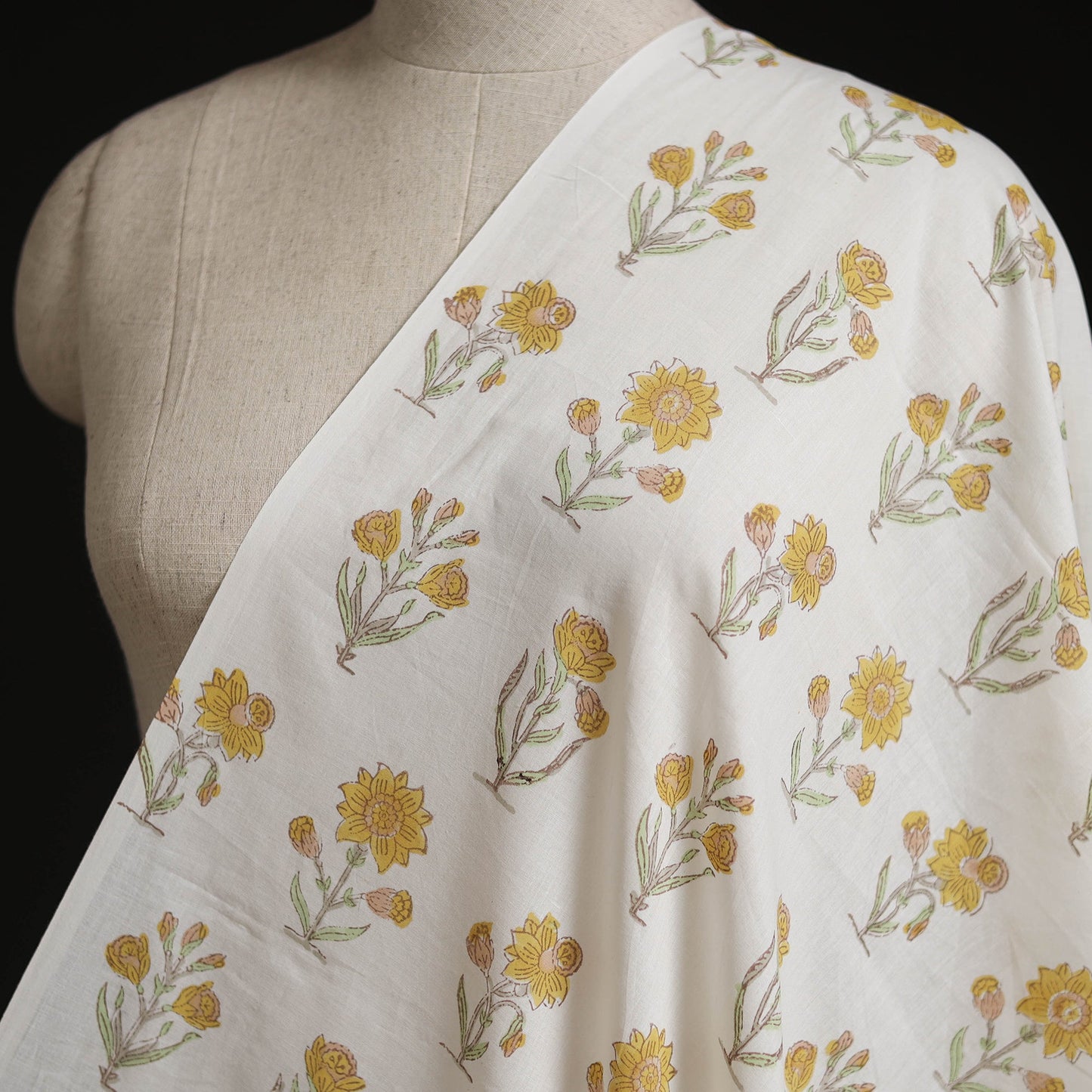 Cotton hand block sanganeri print fabric 03 - handcrafted