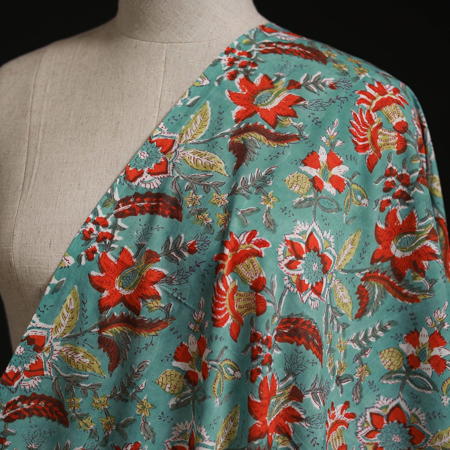 Cotton hand block sanganeri print fabric 09 - handcrafted