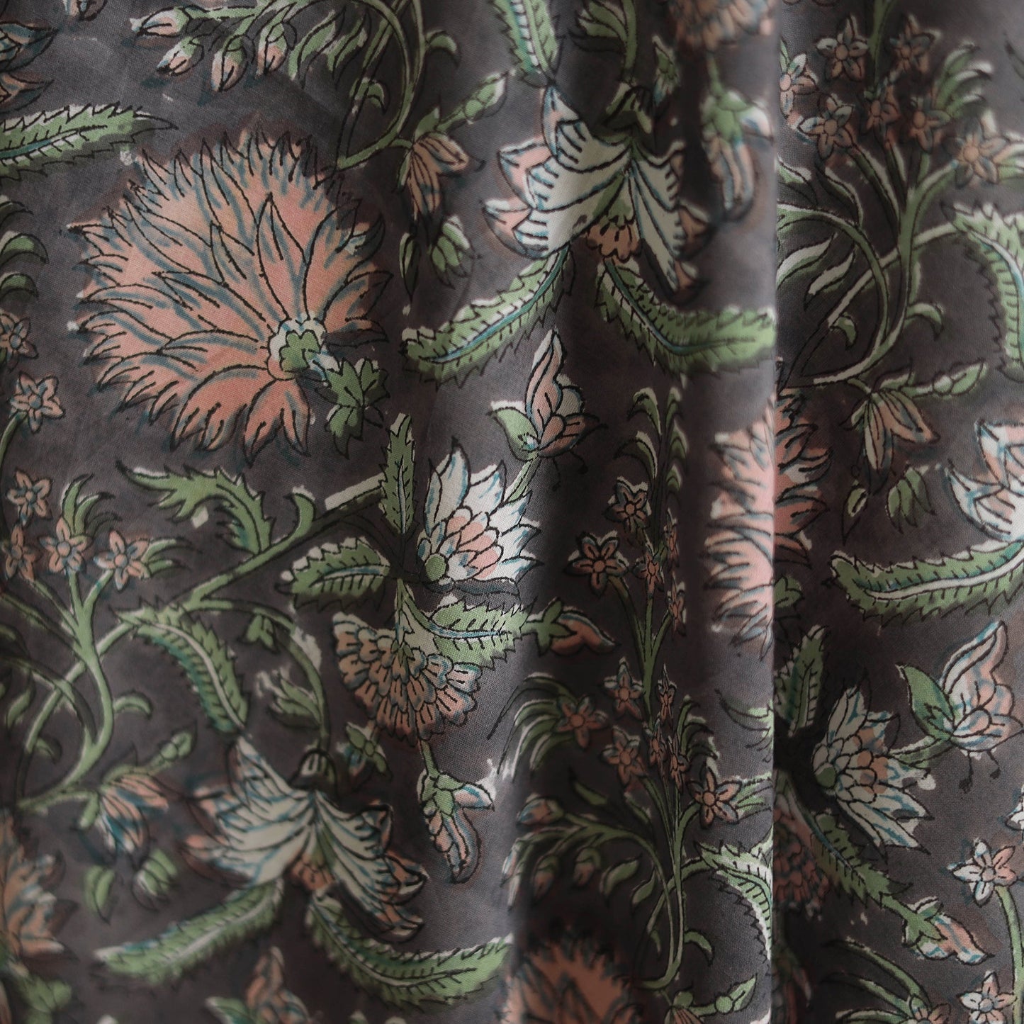 Cotton hand block sanganeri print fabric 11 - handcrafted