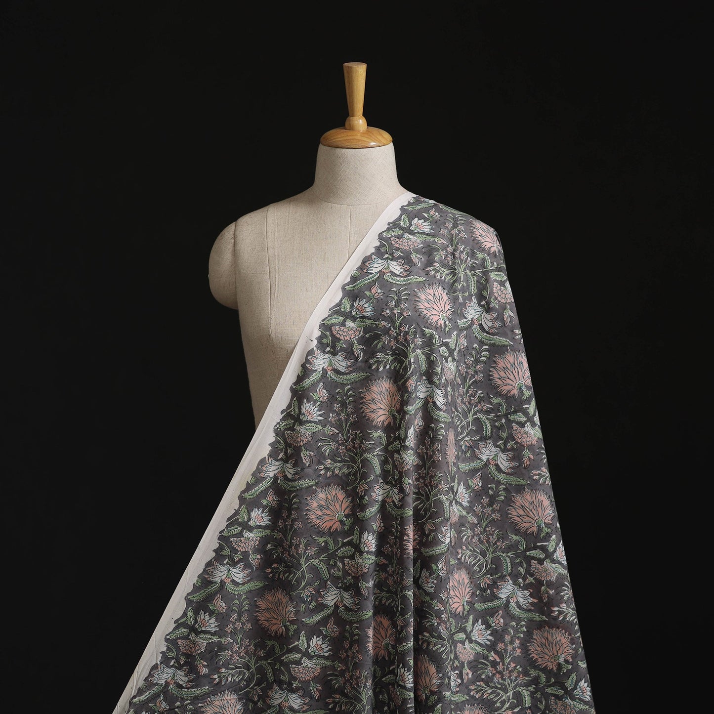 Cotton hand block sanganeri print fabric 11 - handcrafted