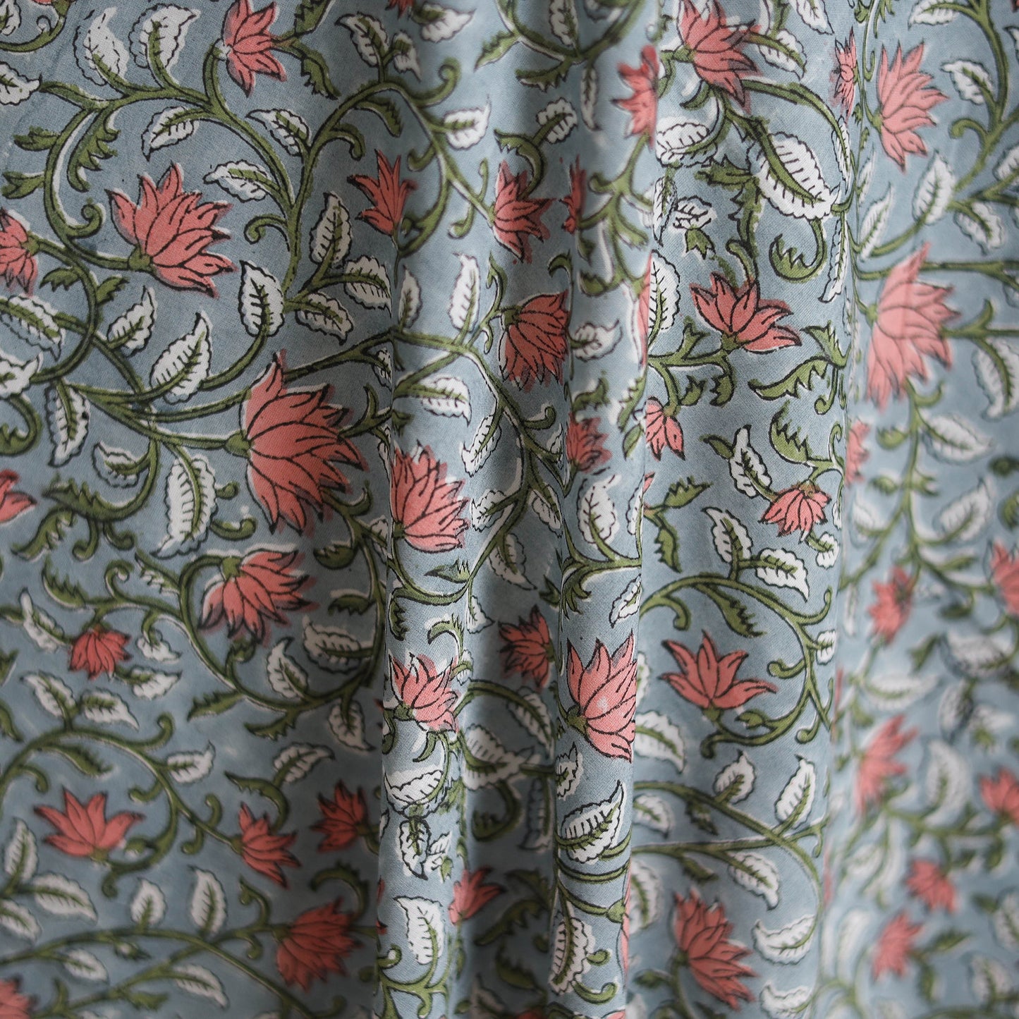 Cotton hand block sanganeri print fabric 12 - handcrafted