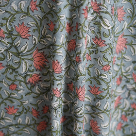 Cotton hand block sanganeri print fabric 12 - handcrafted