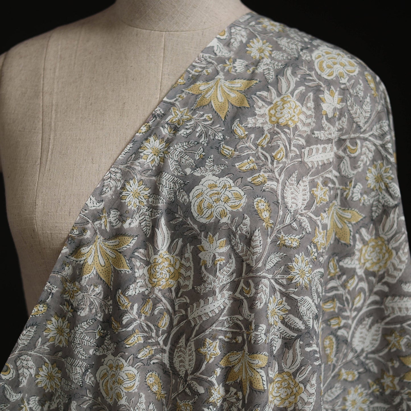 Cotton hand block sanganeri print fabric 13 - handcrafted