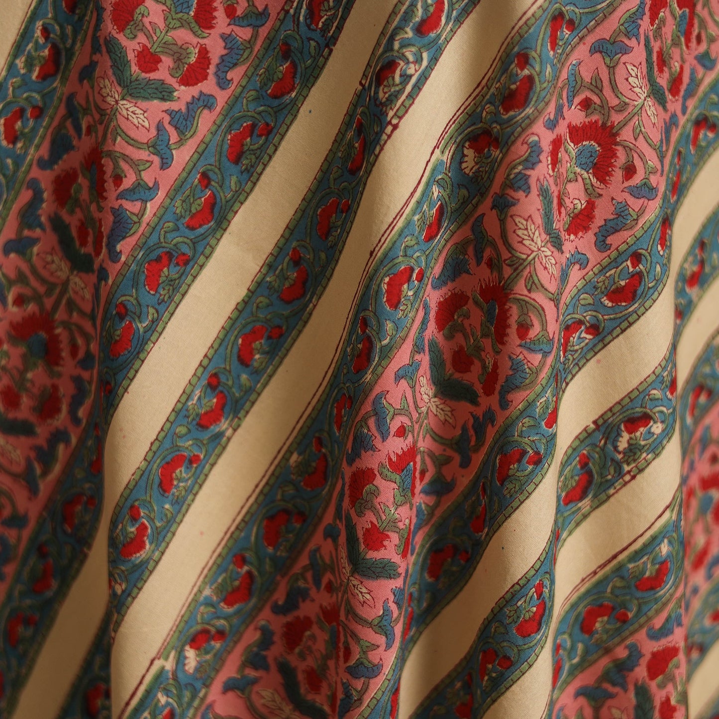 Cotton hand block sanganeri print fabric 14 - handcrafted