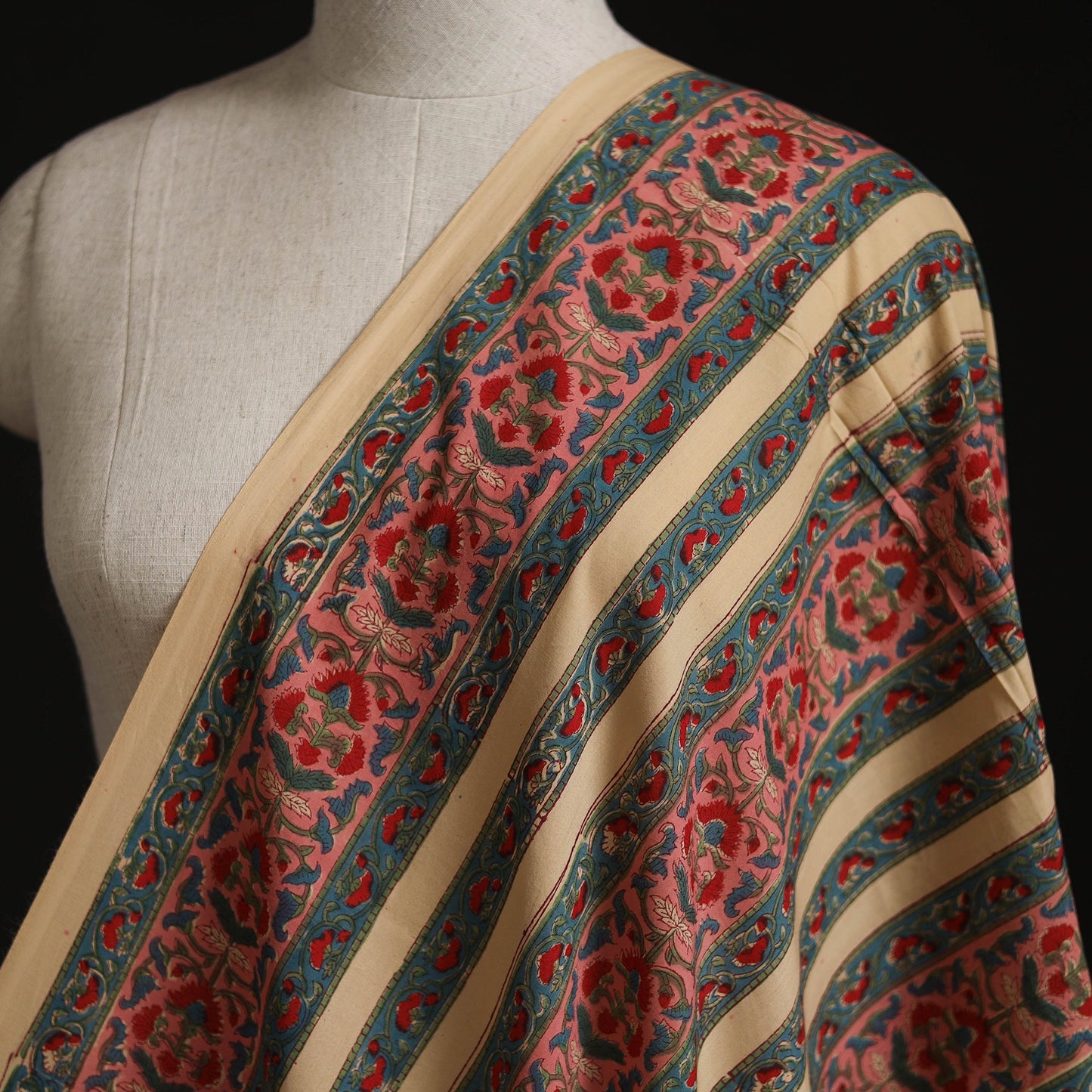 Cotton hand block sanganeri print fabric 14 - handcrafted