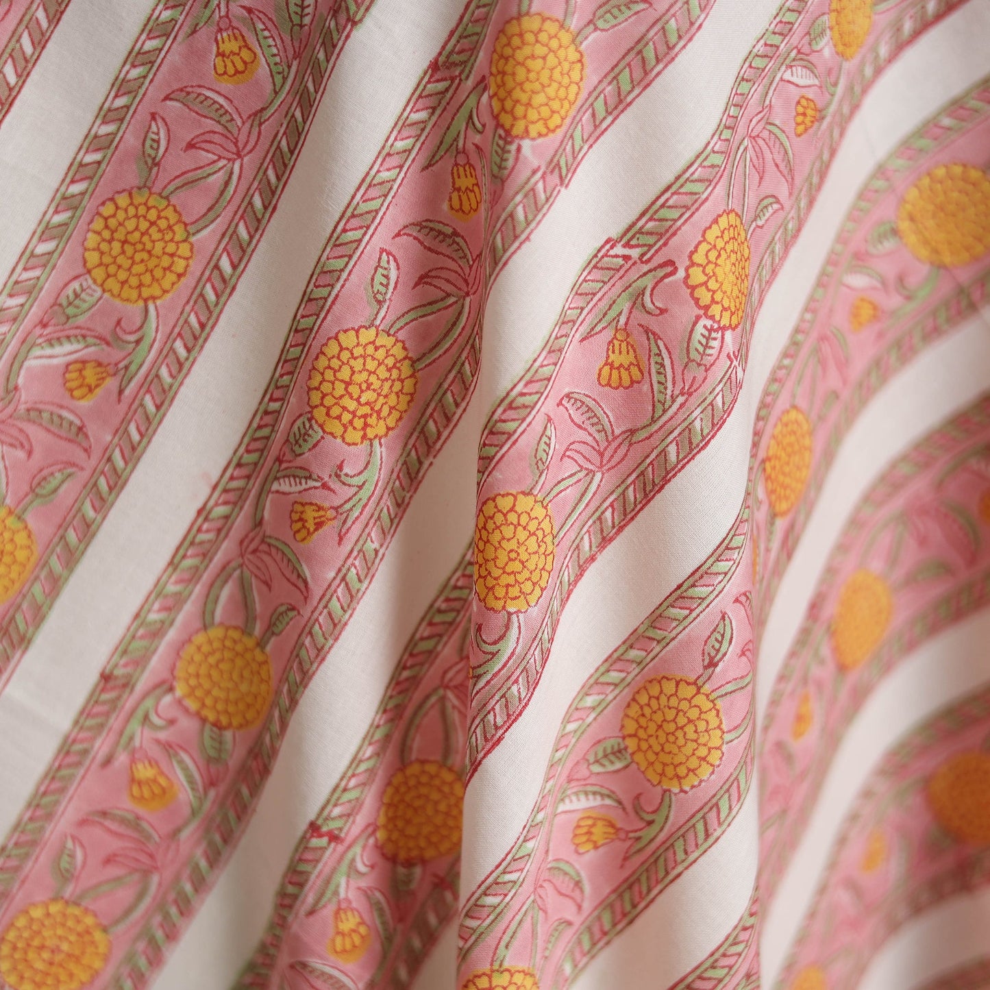 Cotton hand block sanganeri print fabric 15 - handcrafted