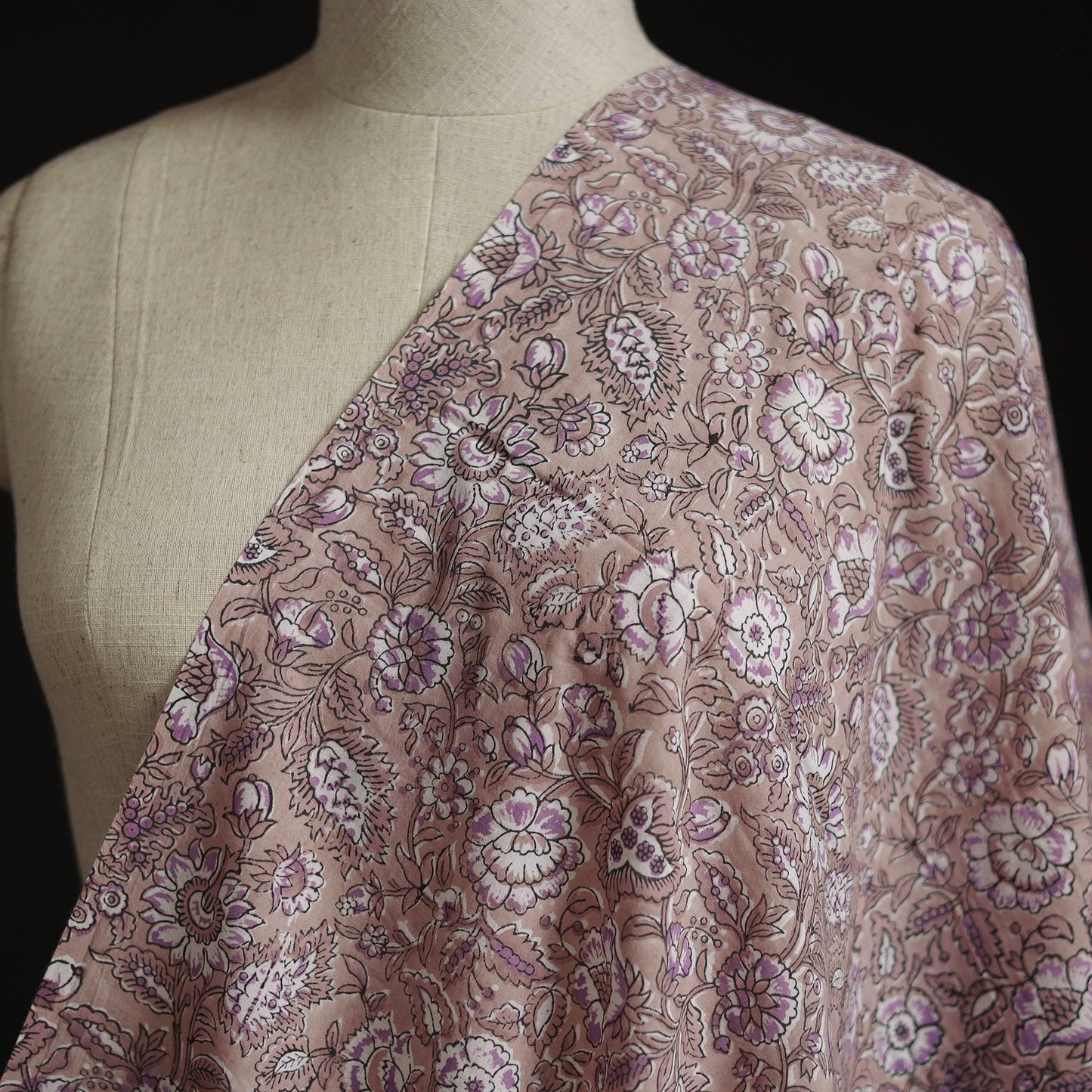 Cotton hand block sanganeri print fabric 17 - handcrafted