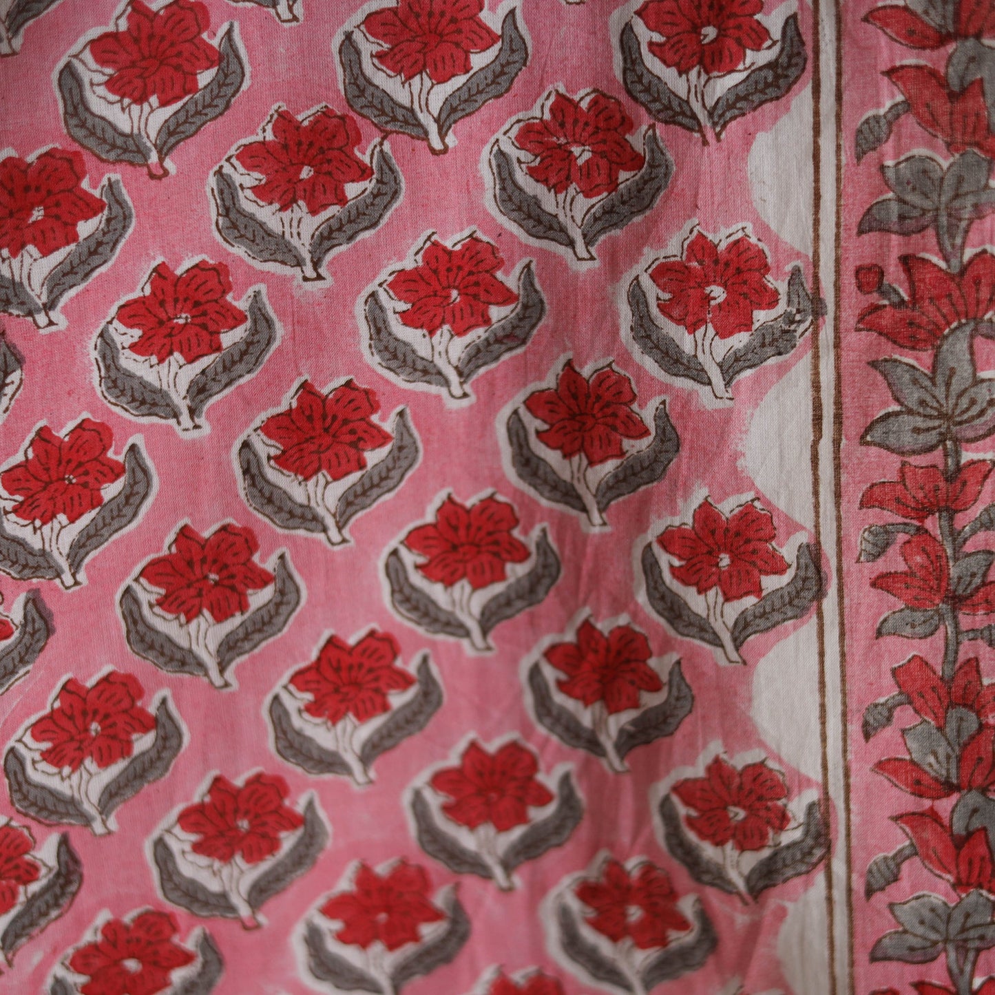Cotton hand block sanganeri print fabric 21 - handcrafted