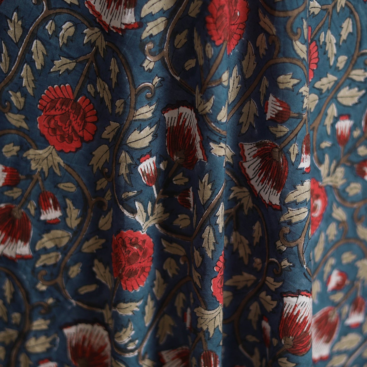Cotton hand block sanganeri print fabric 22 - handcrafted
