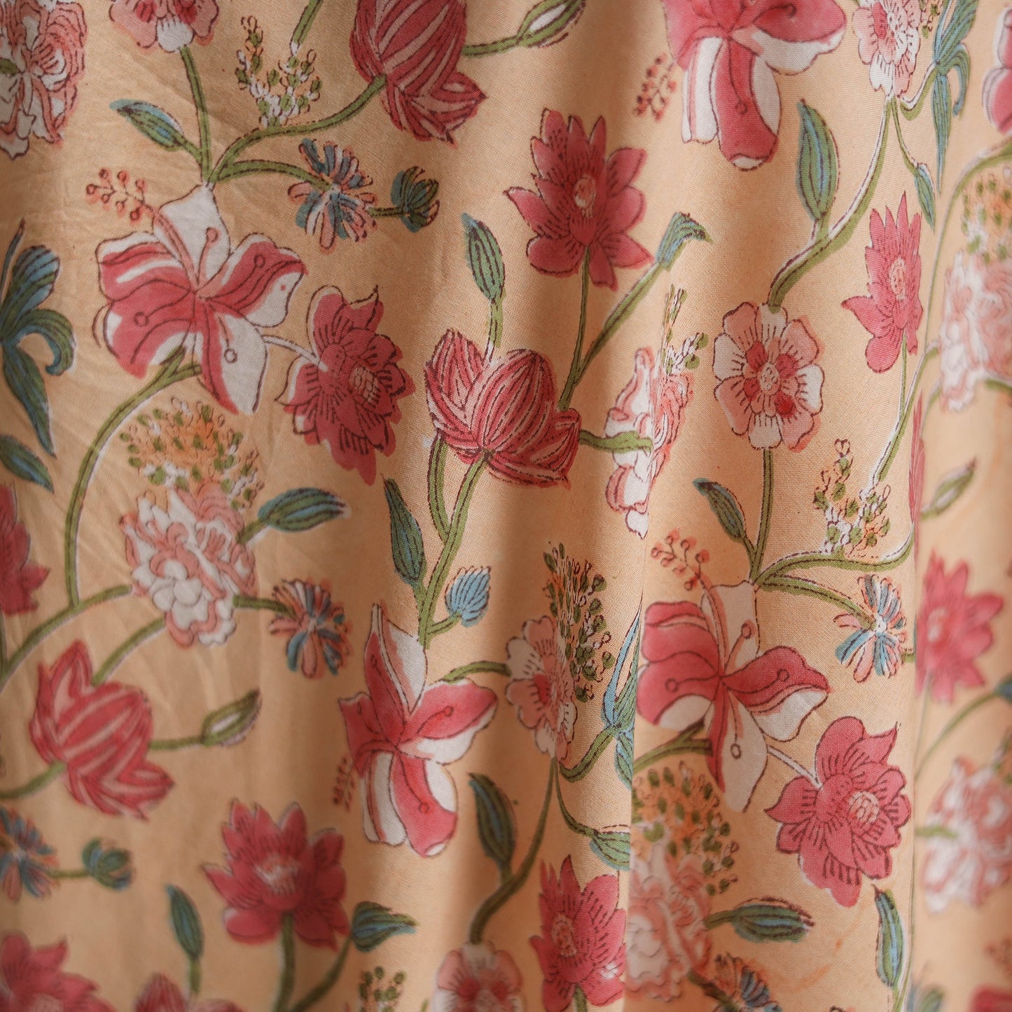 Cotton hand block sanganeri print fabric 23 - handcrafted