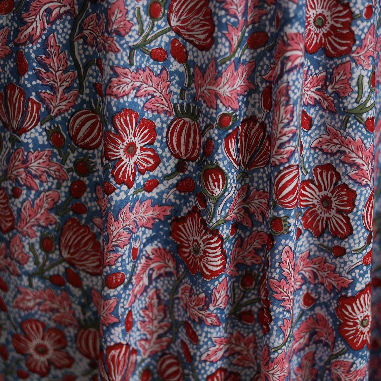 Cotton hand block sanganeri print fabric 26 - handcrafted