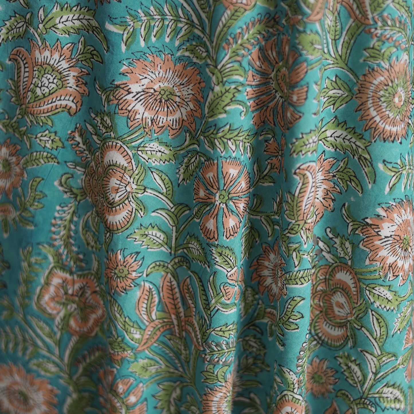 Cotton hand block sanganeri print fabric 33 - handcrafted