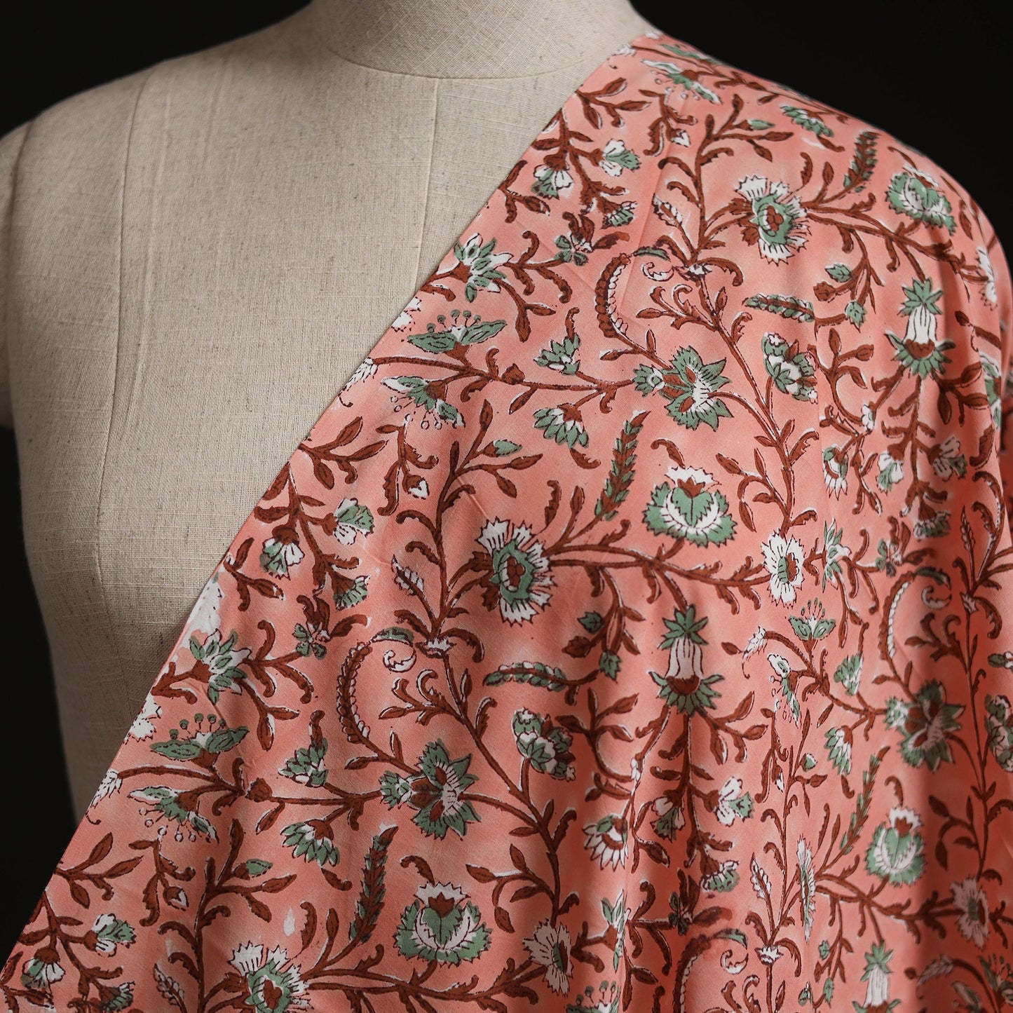 Cotton hand block sanganeri print fabric 34 - handcrafted