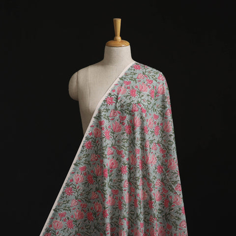 Cotton hand block sanganeri print fabric 42 - handcrafted