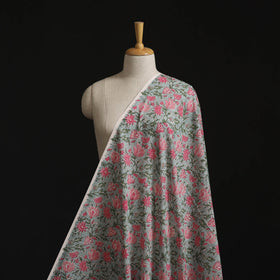 Cotton hand block sanganeri print fabric 42 - handcrafted