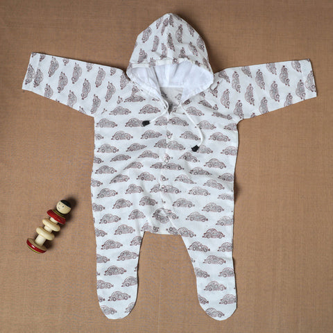  Cotton Handmade Baby Full Sleeves Long Romper/Sleepsuit 