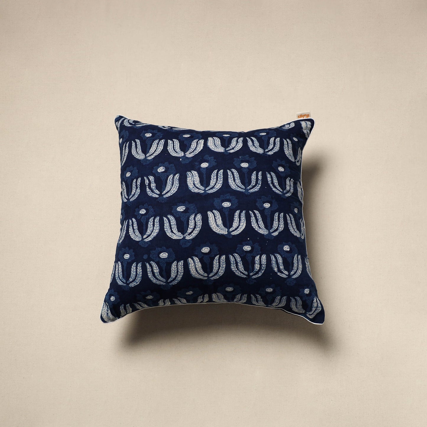 Cotton indigo bagru cushion cover 76 - handcrafted