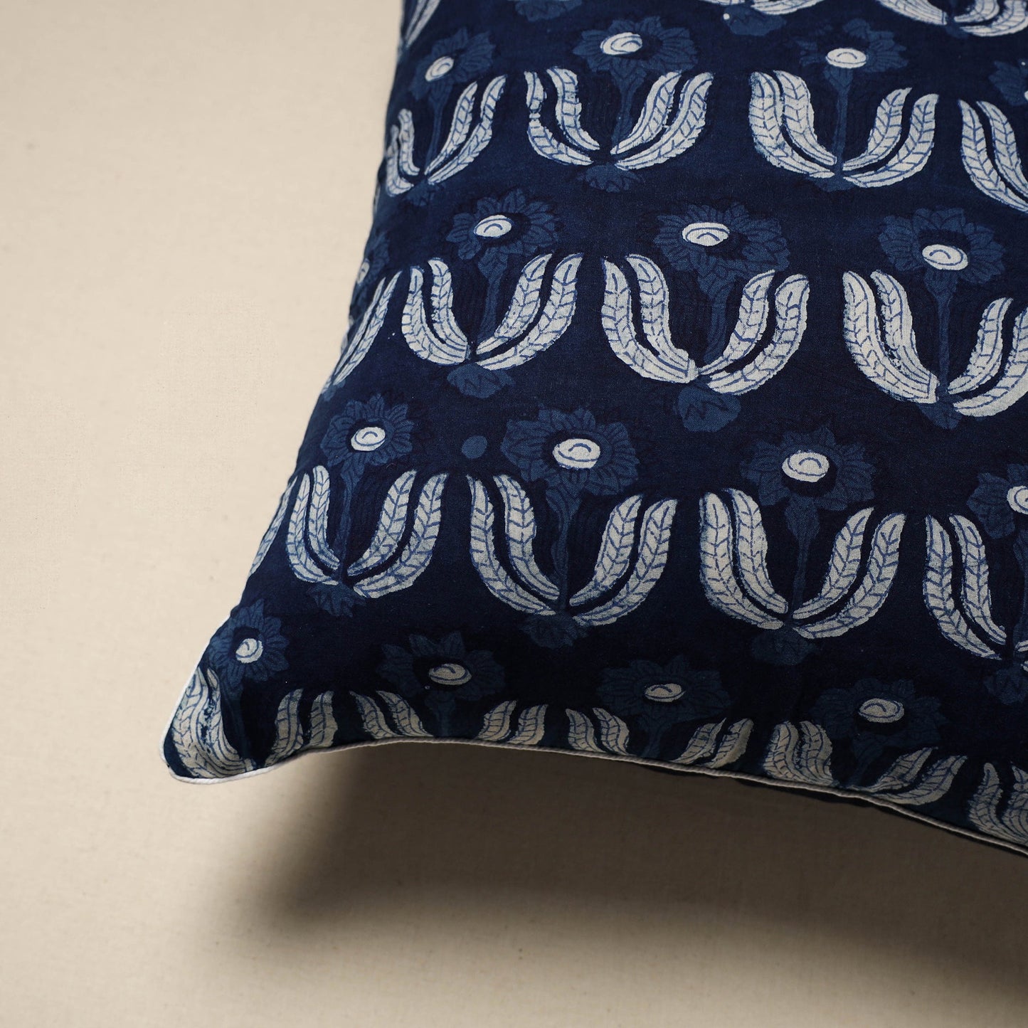 Cotton indigo bagru cushion cover 76 - handcrafted