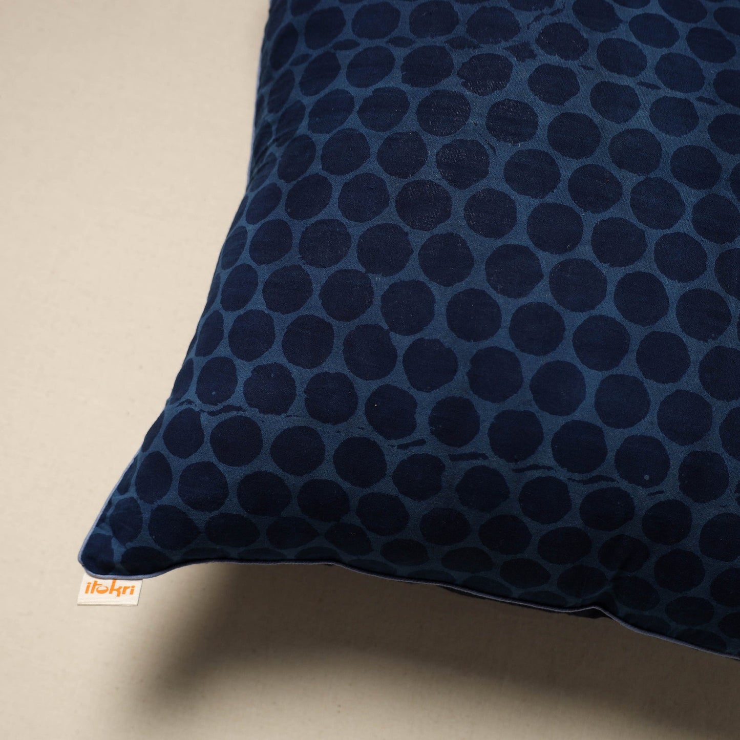 Cotton indigo bagru cushion cover 77 - handcrafted