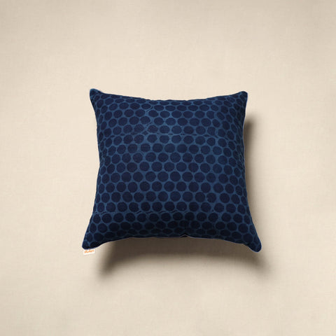 Cotton indigo bagru cushion cover 77 - handcrafted