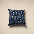 Cotton indigo bagru cushion cover 78 - handcrafted