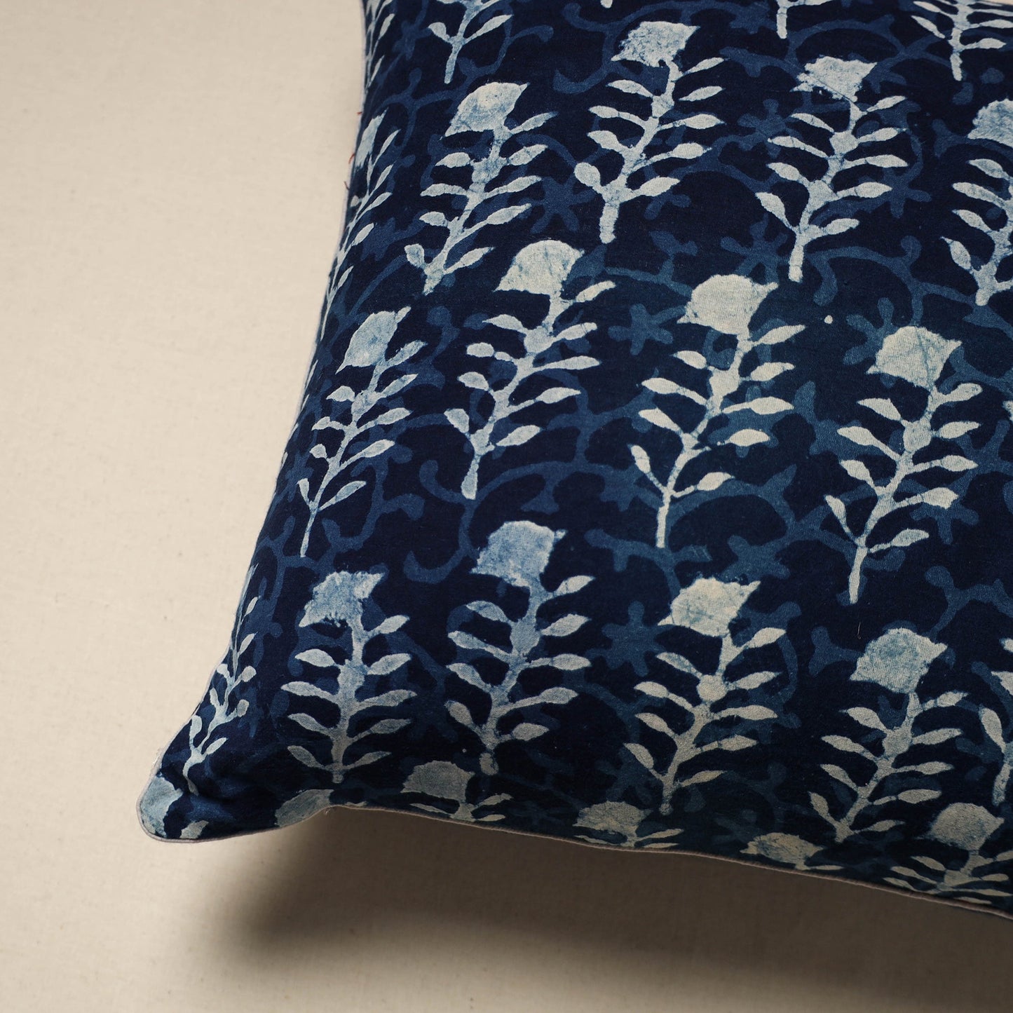 Cotton indigo bagru cushion cover 78 - handcrafted