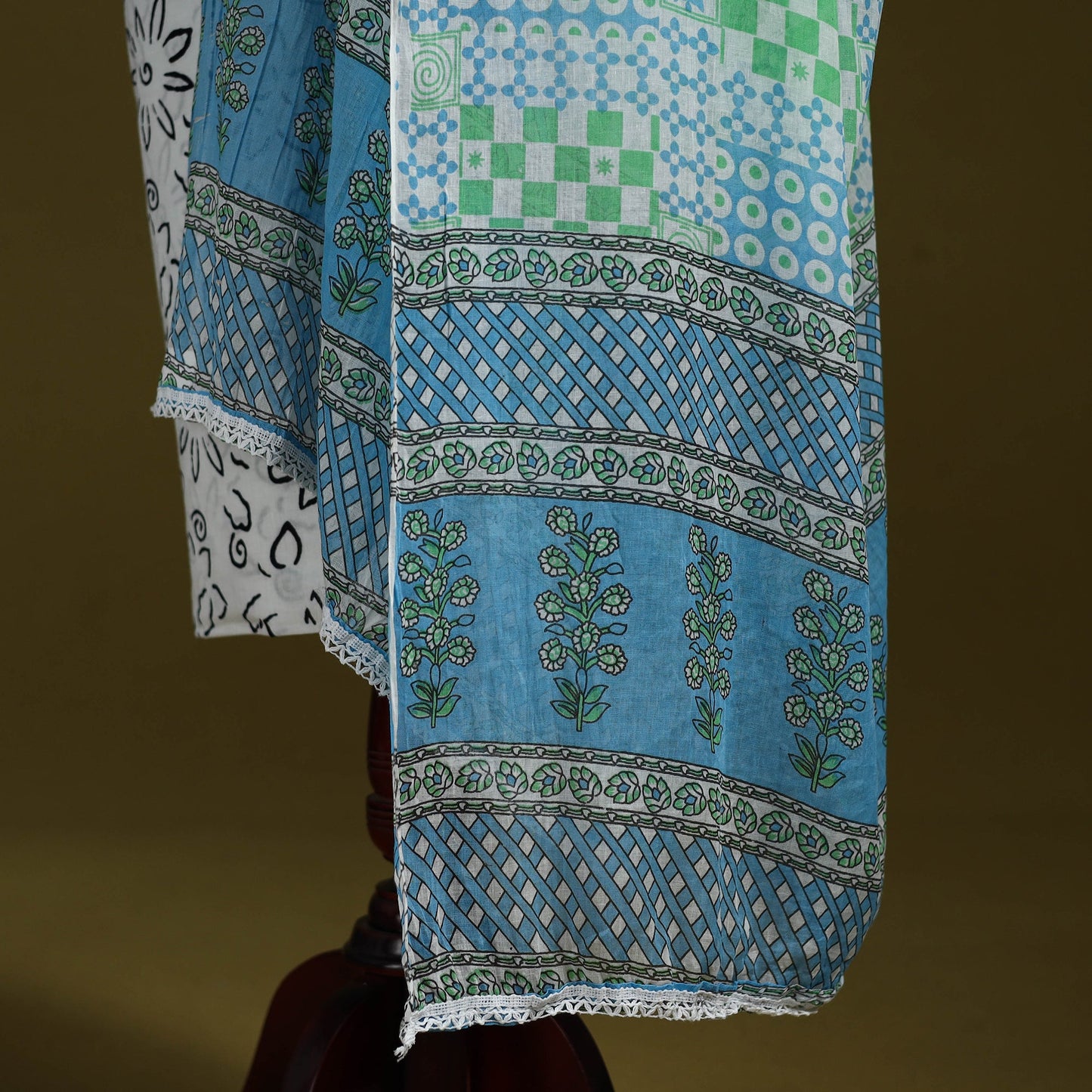 Cotton jaipur printed dupatta 01 - handcrafted