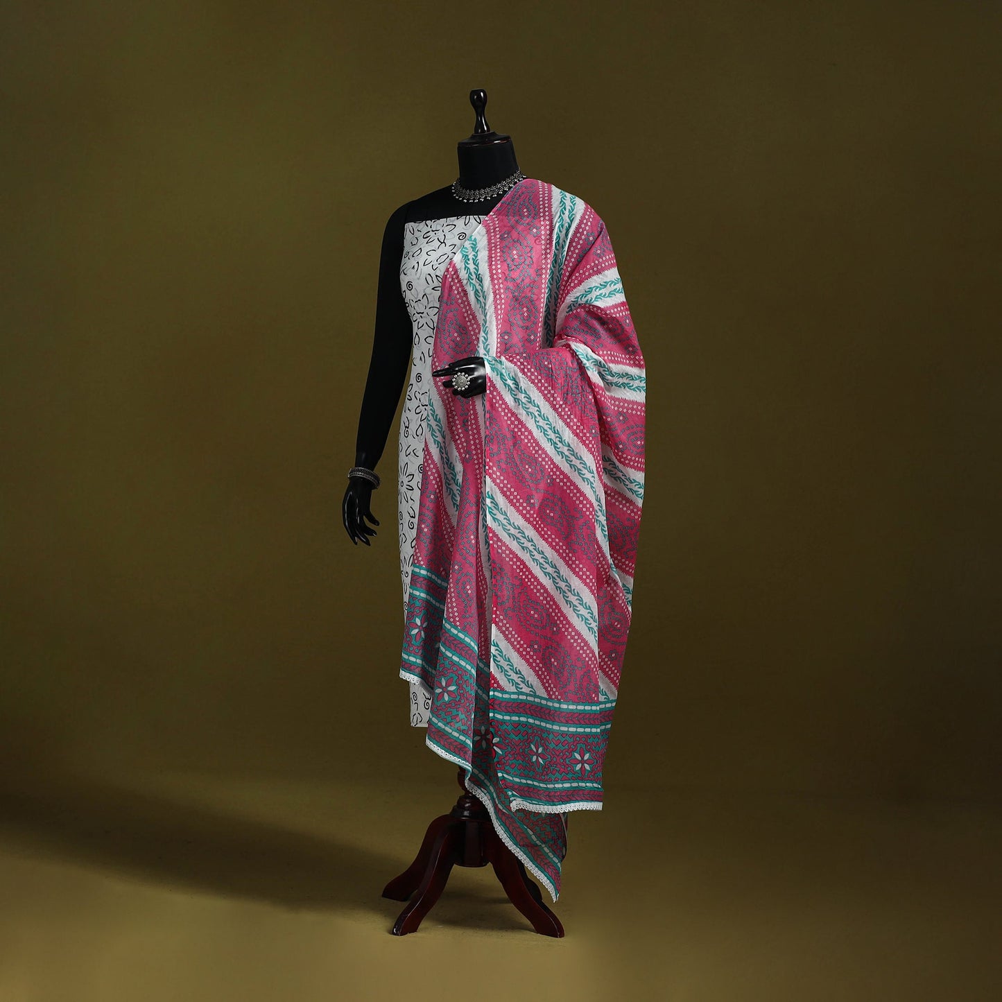 Cotton jaipur printed dupatta 05 - handcrafted