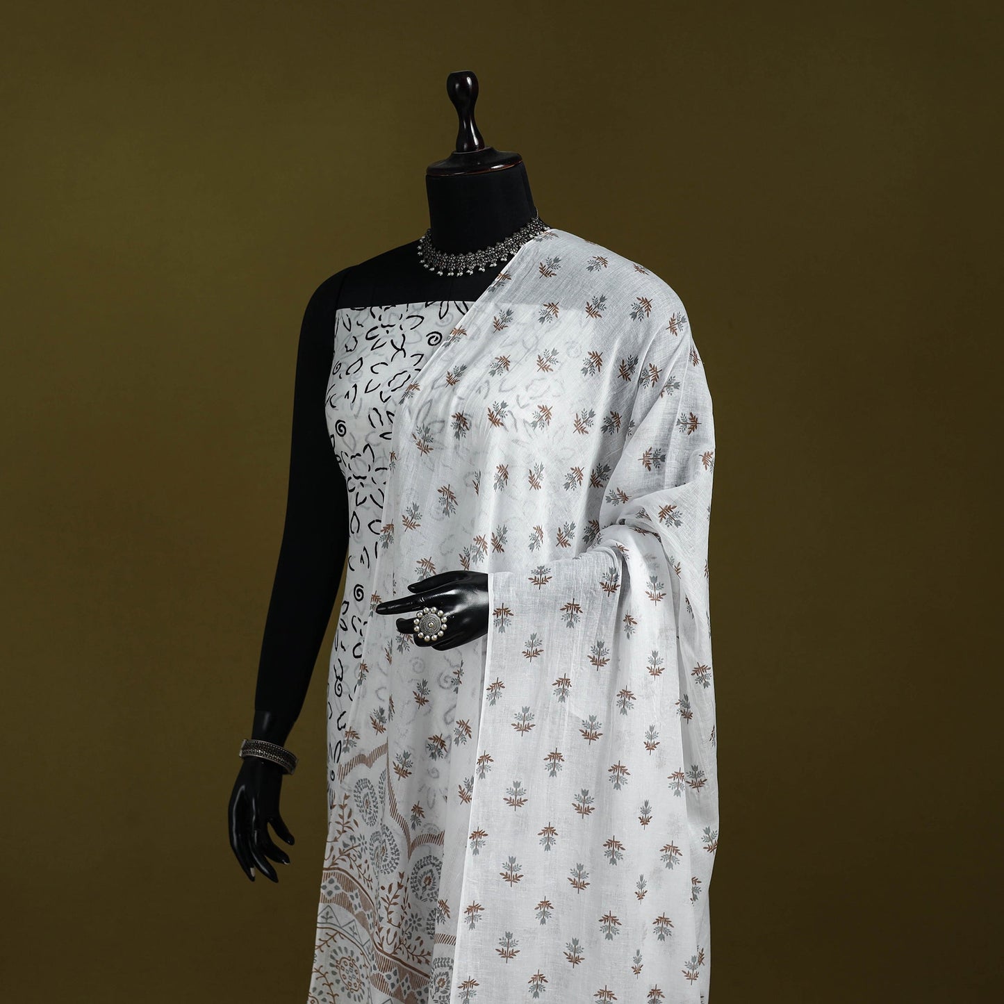 Cotton jaipur printed dupatta 06 - handcrafted