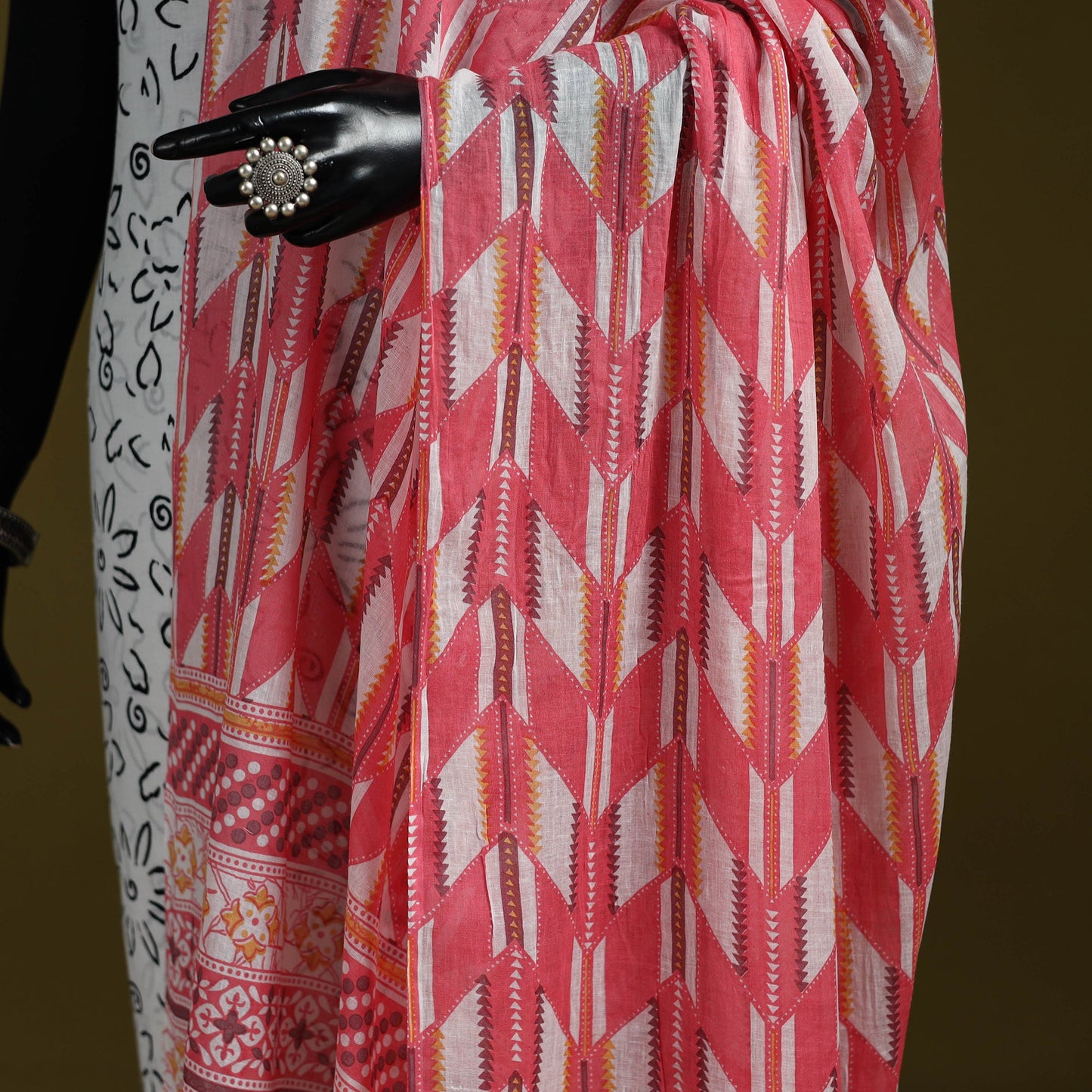 Cotton jaipur printed dupatta 09 - handcrafted