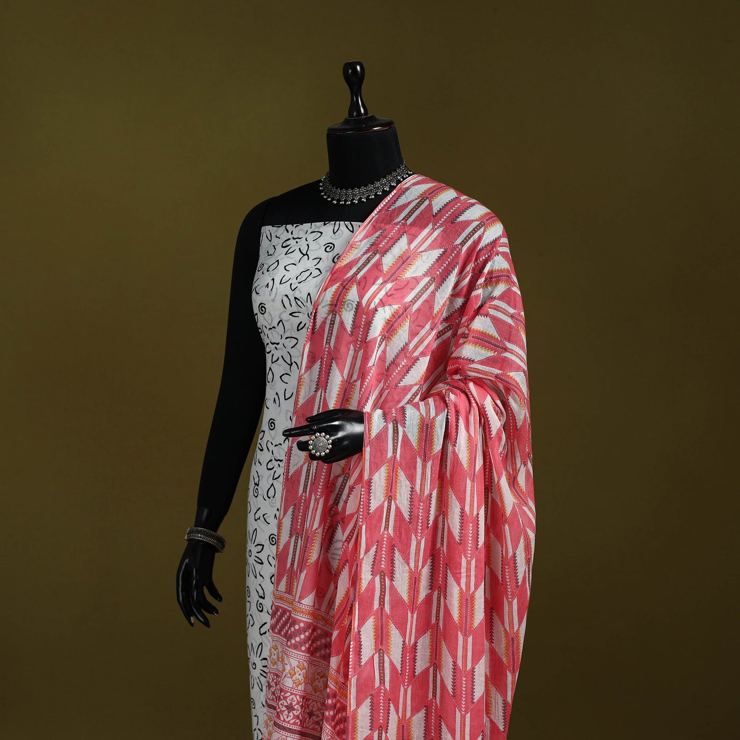 Cotton jaipur printed dupatta 09 - handcrafted