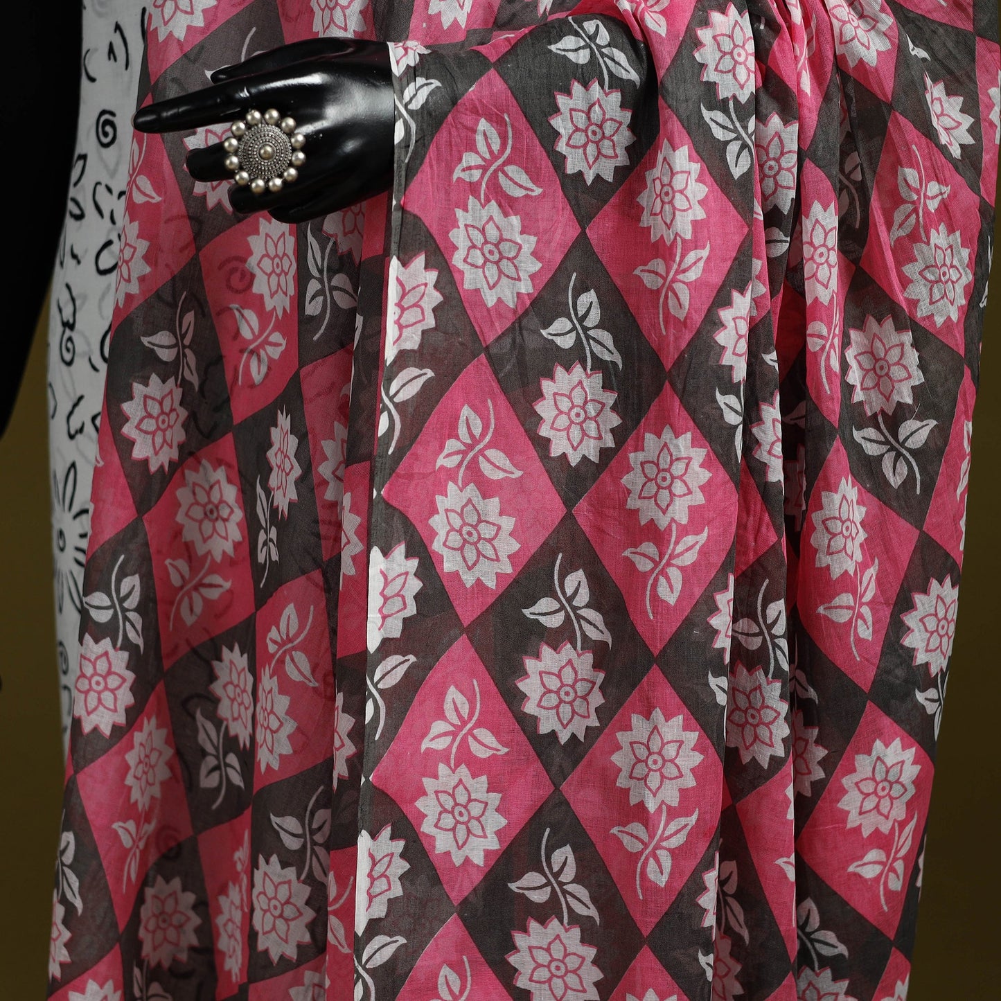 Cotton jaipur printed dupatta 101 - handcrafted