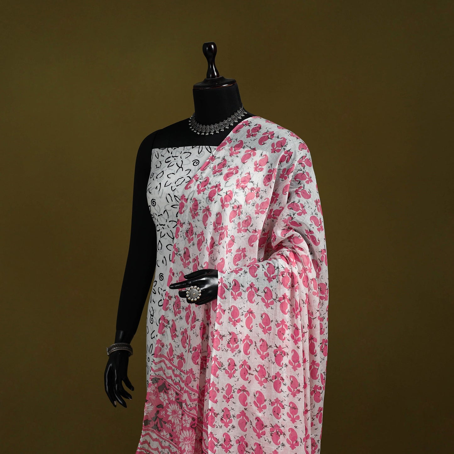 Cotton jaipur printed dupatta 108 - handcrafted