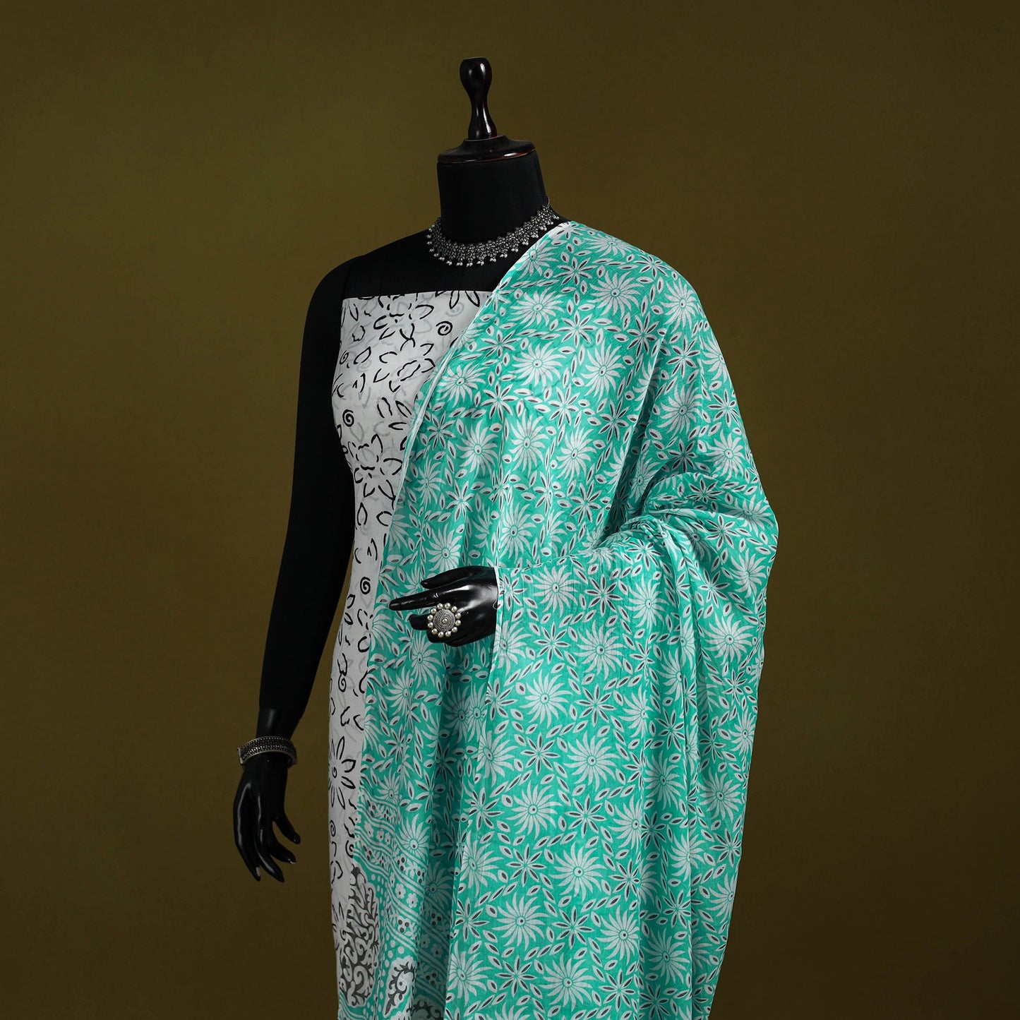 Cotton jaipur printed dupatta 111 - handcrafted