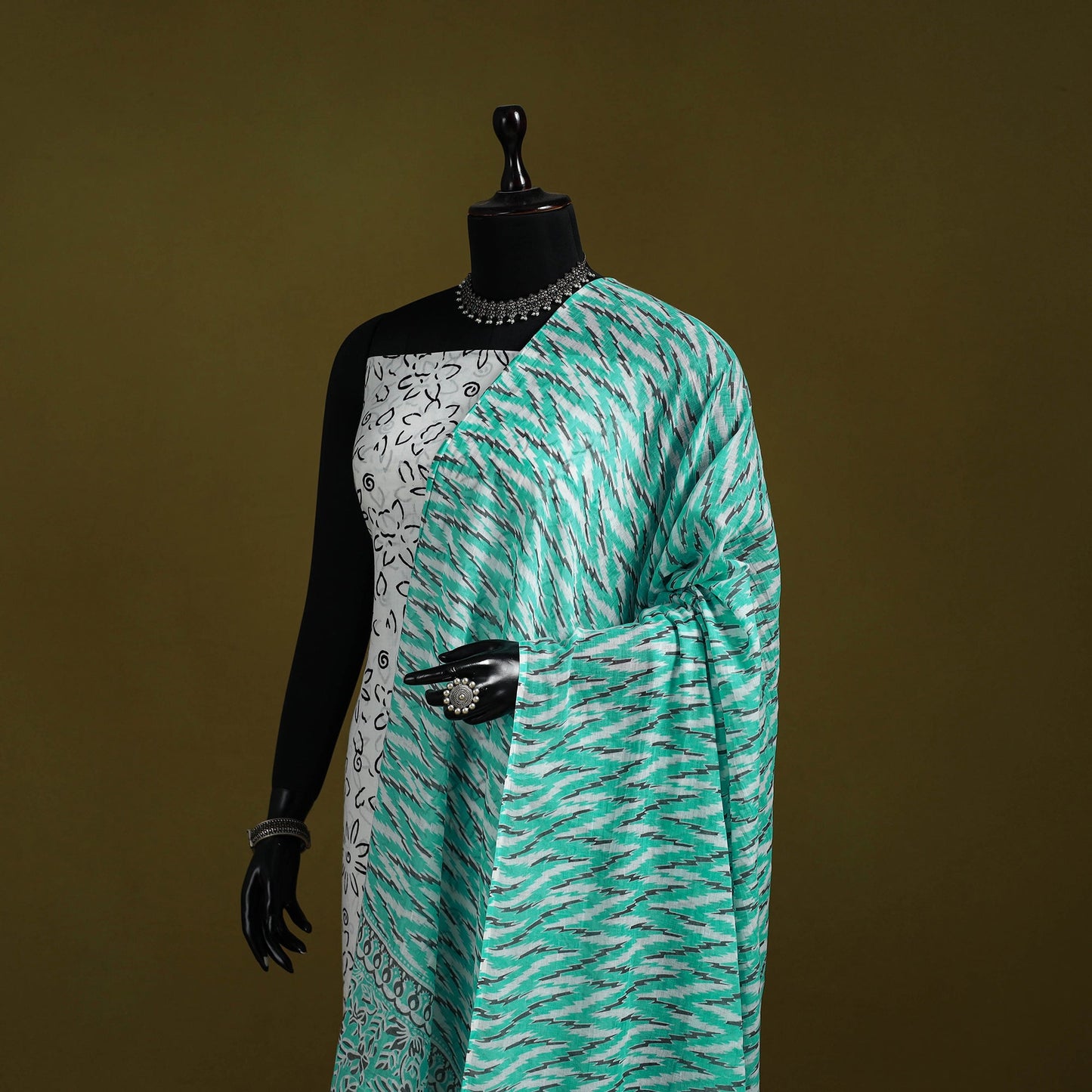 Cotton jaipur printed dupatta 113 - handcrafted