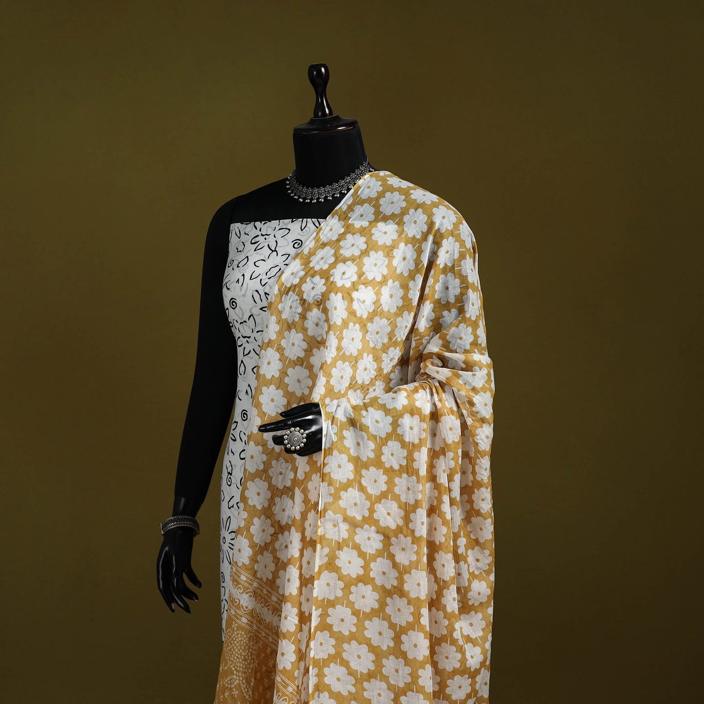 Cotton jaipur printed dupatta 114 - handcrafted