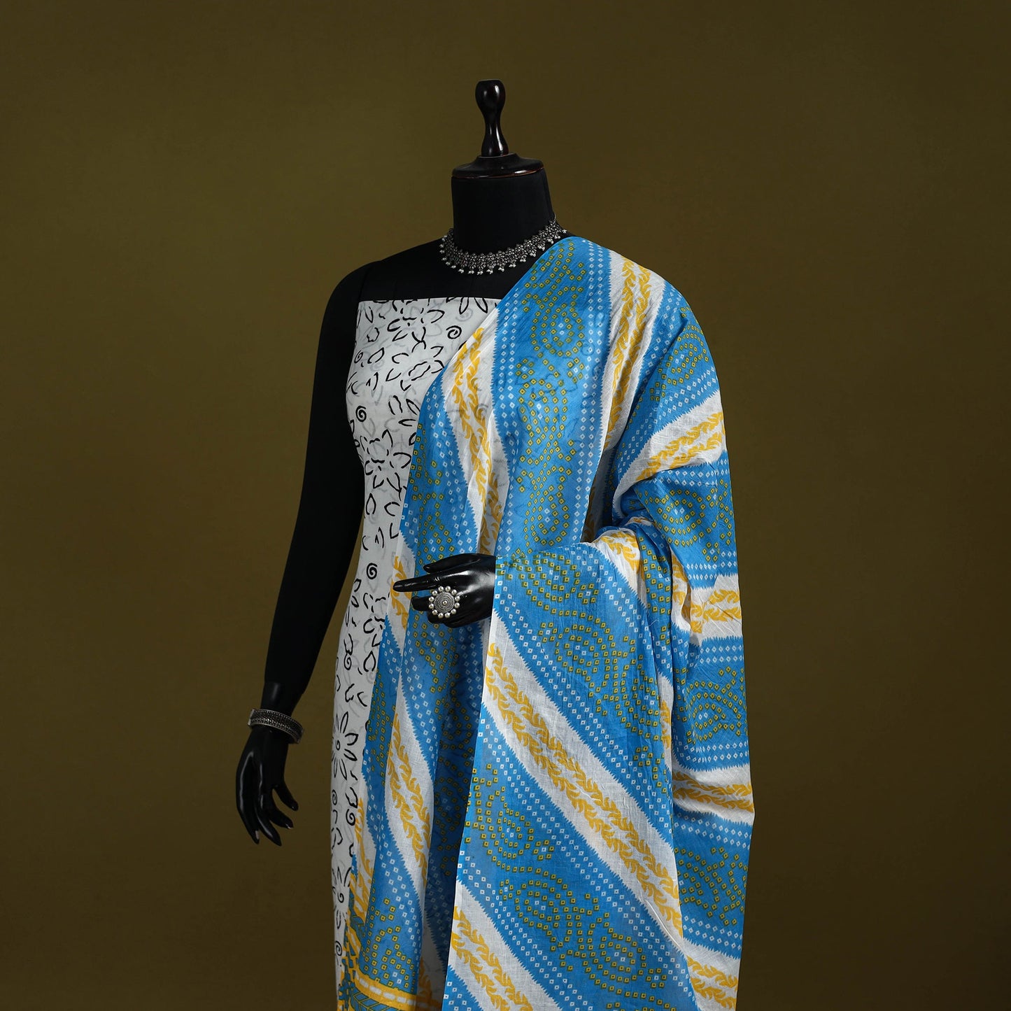 Cotton jaipur printed dupatta 13 - handcrafted