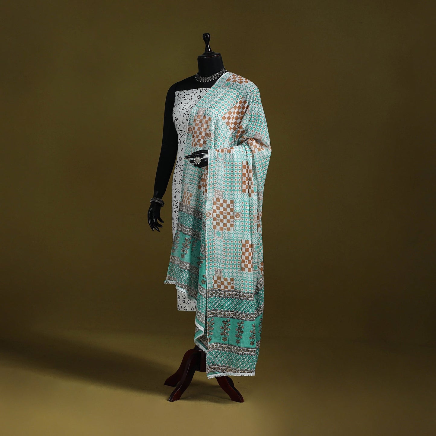 Cotton jaipur printed dupatta 14 - handcrafted