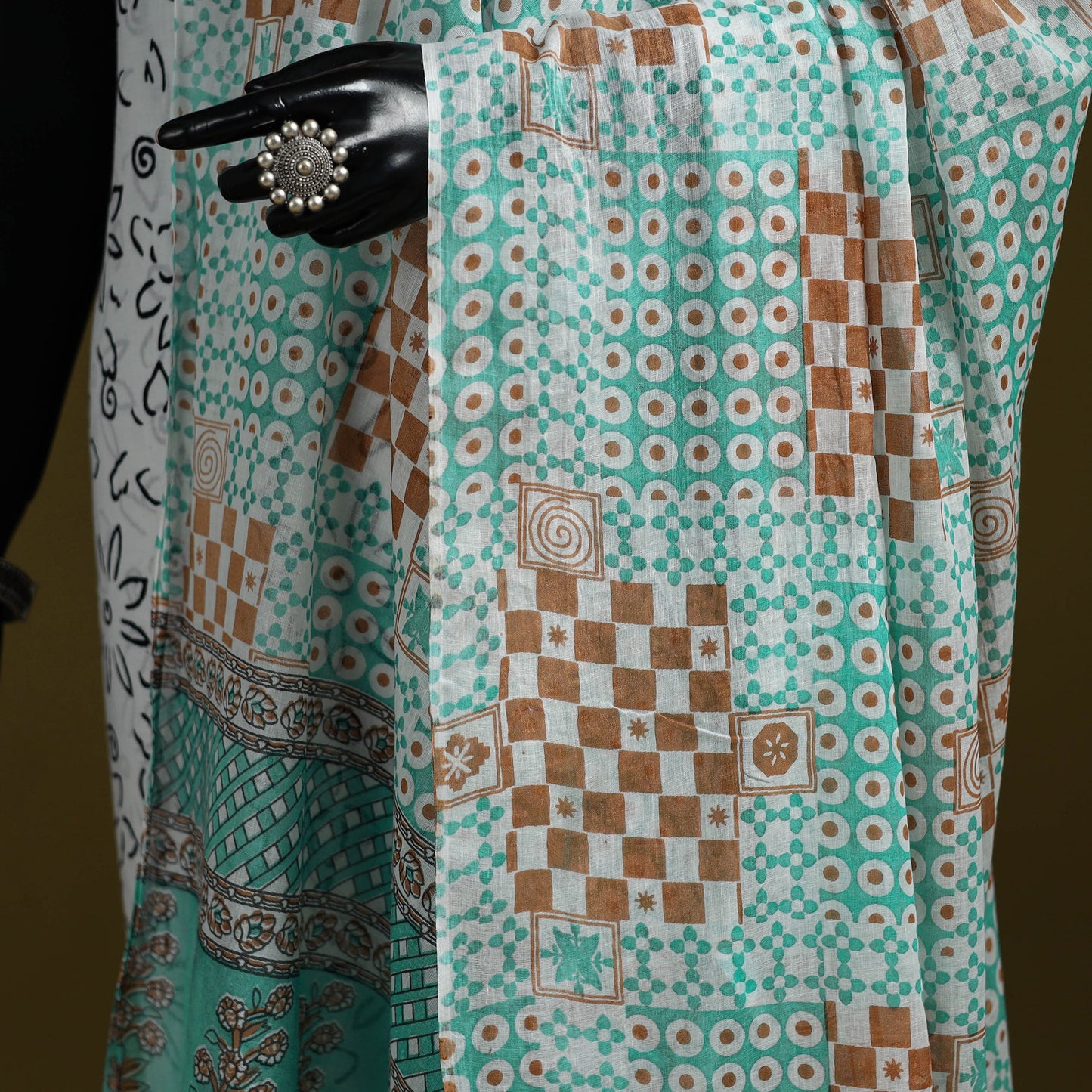 Cotton jaipur printed dupatta 14 - handcrafted