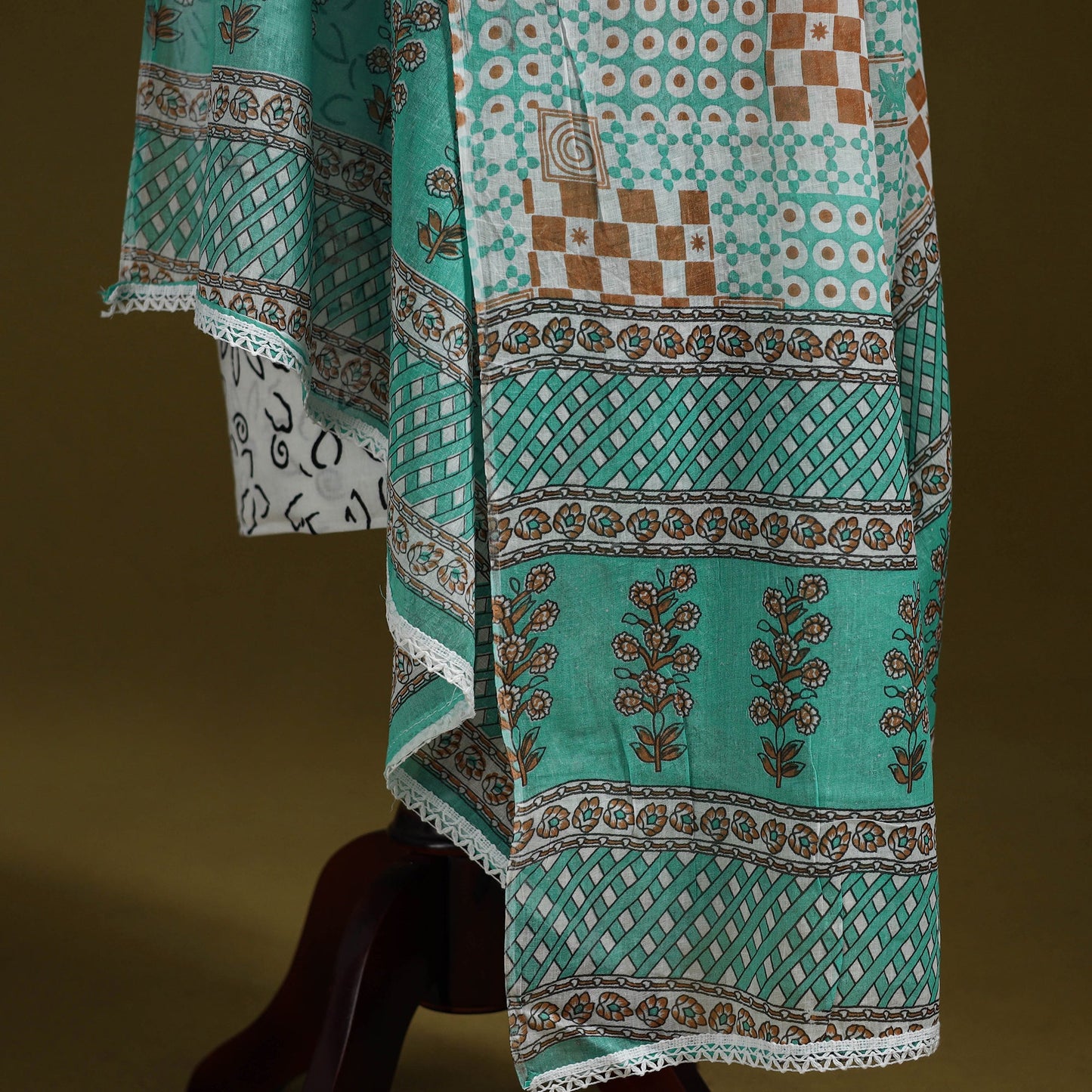 Cotton jaipur printed dupatta 14 - handcrafted