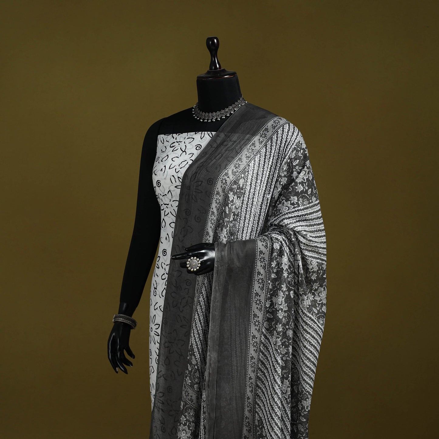 Cotton jaipur printed dupatta 16 - handcrafted